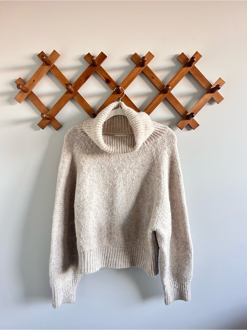 Carly Jean Los Angeles Cream Chunky Cowl Neck Sweater